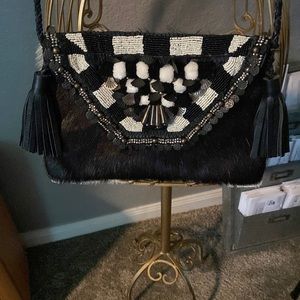 Black and white pony hair purse never wore